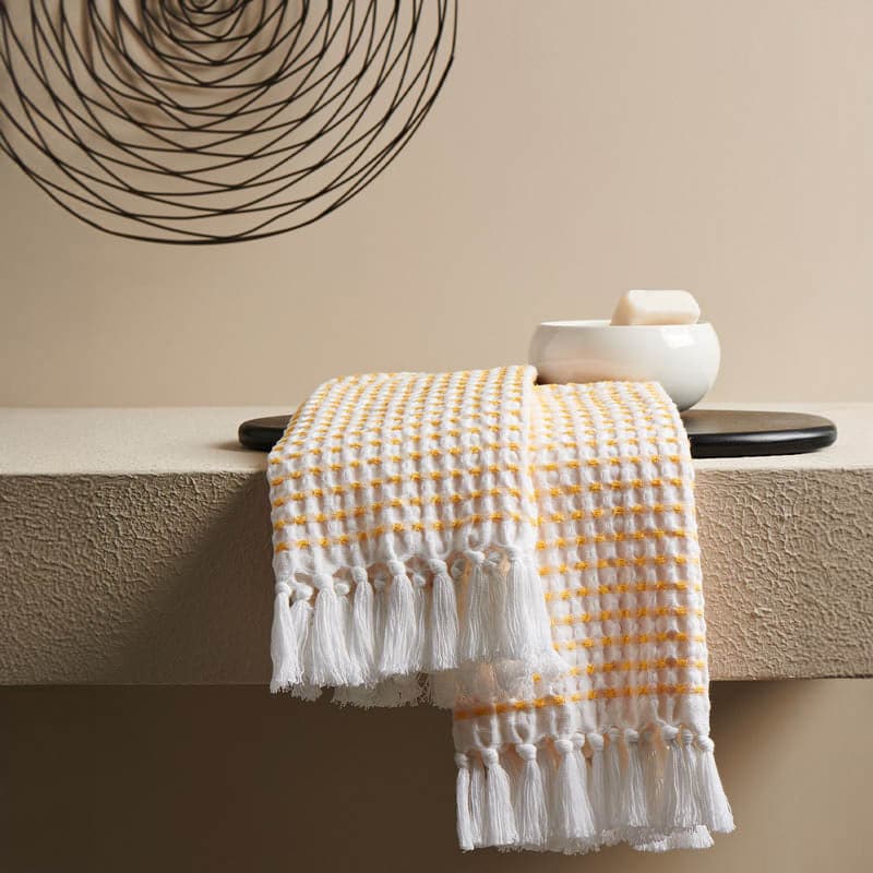 Buy Alyssa Waffle Hand Towel (Melon) - Set Of Two Hand & Face Towels from Vaaree