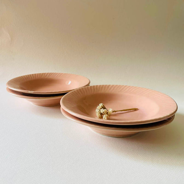 Flamina Pasta Plate (Pink) - Set Of Four