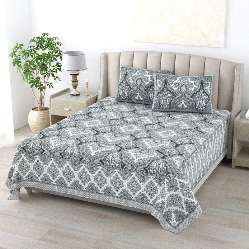 Buy Shavelle Ethnic Bedsheet - Grey Bedsheets from Vaaree