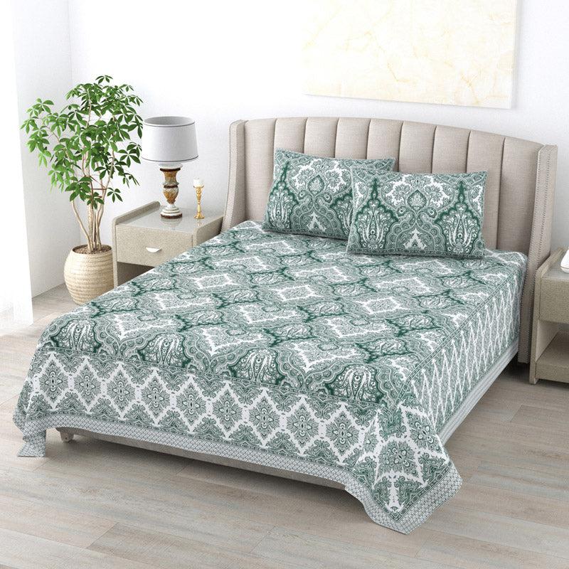 Buy Shavelle Ethnic Bedsheet - Green Bedsheets from Vaaree