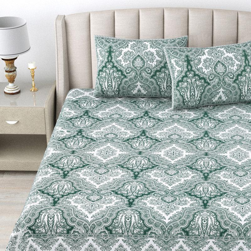 Buy Shavelle Ethnic Bedsheet - Green Bedsheets from Vaaree