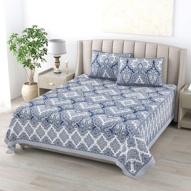 Buy Shavelle Ethnic Bedsheet - Blue Bedsheets from Vaaree