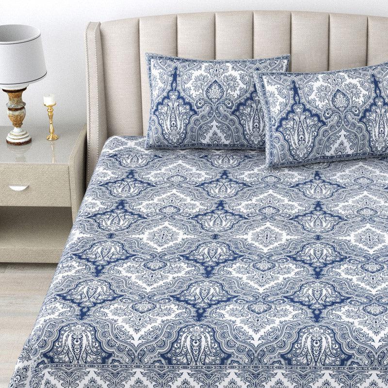 Buy Shavelle Ethnic Bedsheet - Blue Bedsheets from Vaaree