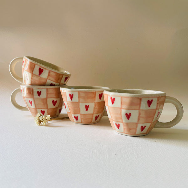 Buy Heart Blush Cup (240 ML) - Set Of Four Mug & Tea Cup from Vaaree