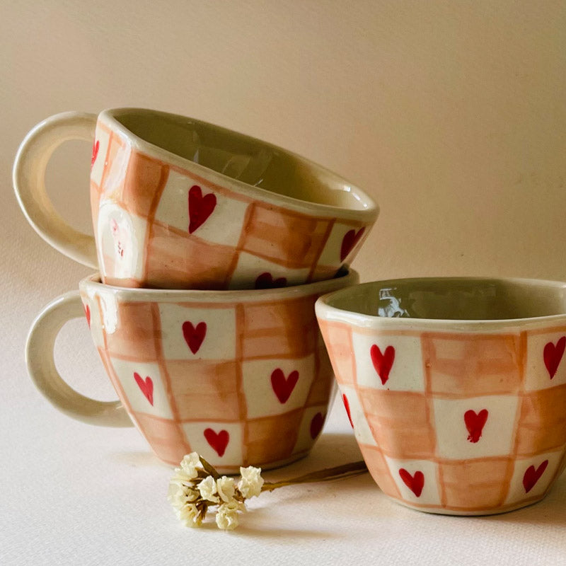 Buy Heart Blush Cup (240 ML) - Set Of Four Mug & Tea Cup from Vaaree