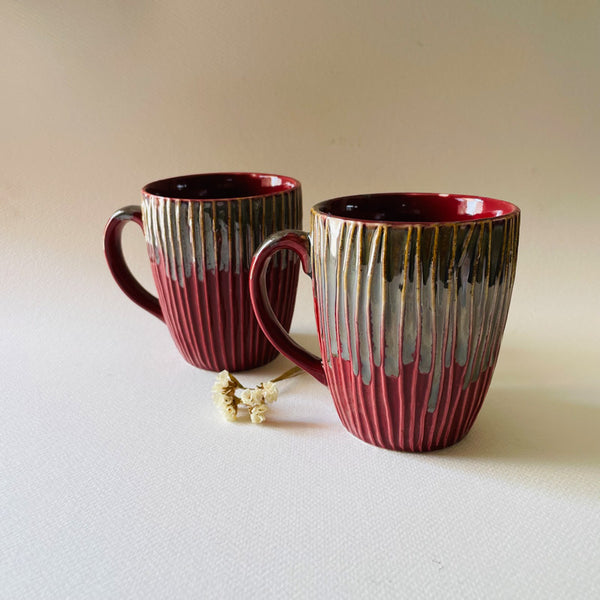 Buy Lira Ceramic Mug (300 ML) - Set Of Two Mug & Tea Cup from Vaaree