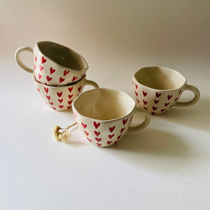 Buy Heart Melody Cup (240 ML) - Set Of Four Mug & Tea Cup from Vaaree