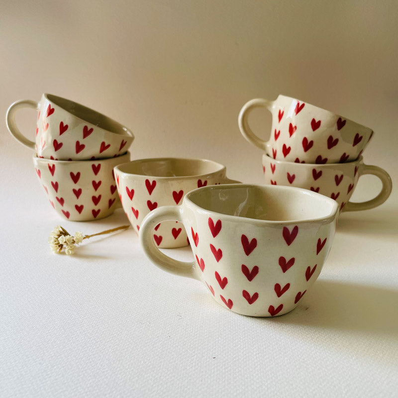 Buy Heart Melody Cup (240 ML) - Set Of Six Mug & Tea Cup from Vaaree