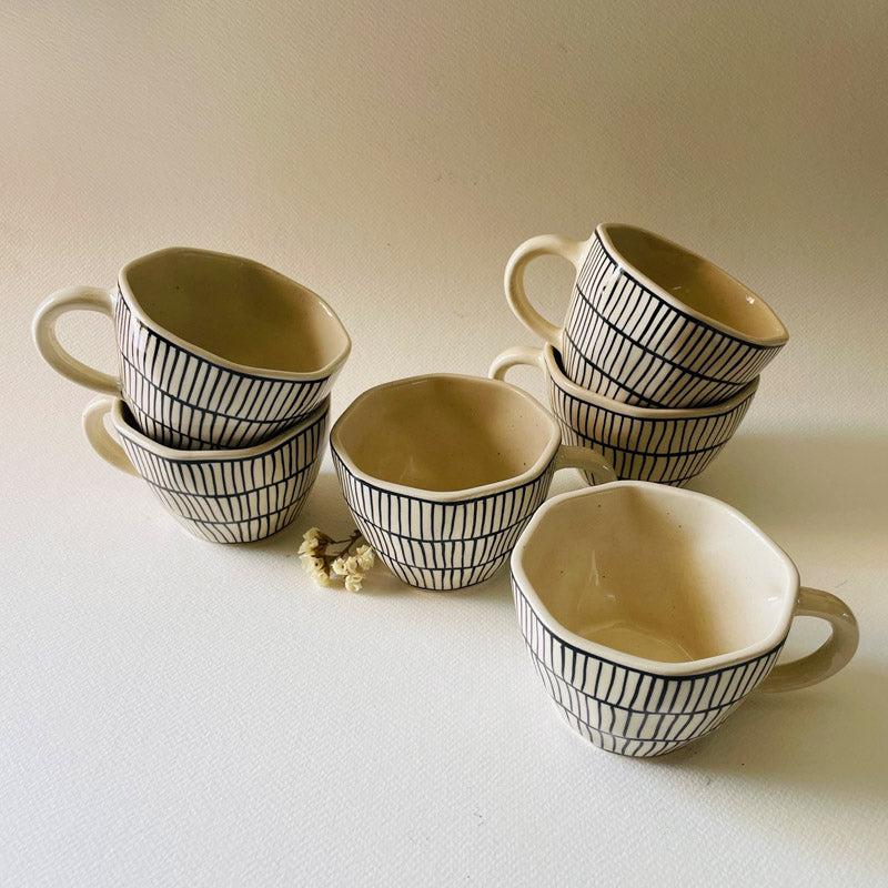 Buy Marta Ceramic Cup (240 ML) - Set Of Six Mug & Tea Cup from Vaaree