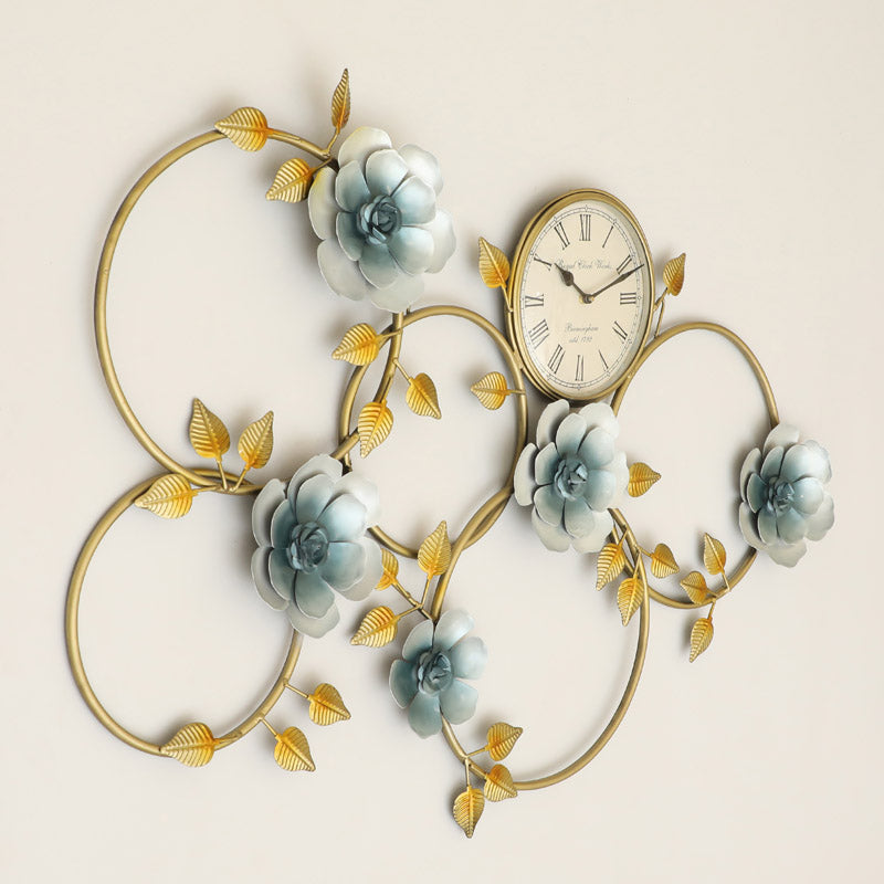 Buy Theseus Floral Wall Clock Wall Accents from Vaaree