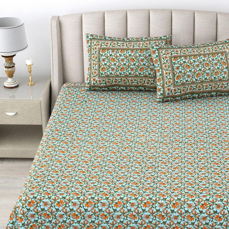 Buy Stacia Ethnic Bedsheet - Green Bedsheets from Vaaree