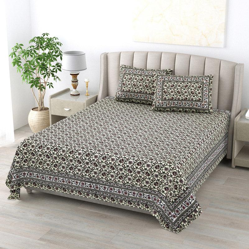 Buy Stacia Ethnic Bedsheet - Brown Bedsheets from Vaaree