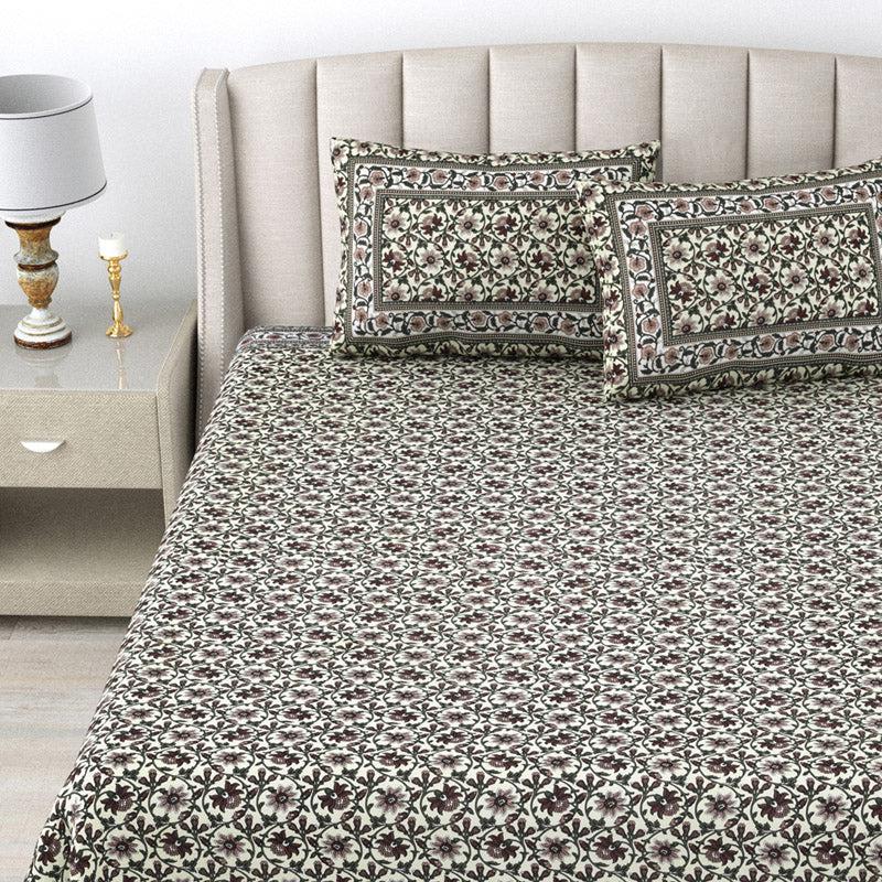 Buy Stacia Ethnic Bedsheet - Brown Bedsheets from Vaaree