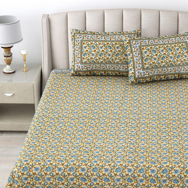 Buy Stacia Ethnic Bedsheet - Yellow Bedsheets from Vaaree