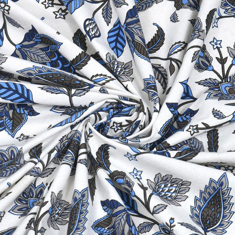 Buy Shannon Floral Bedsheet - Blue Bedsheets from Vaaree