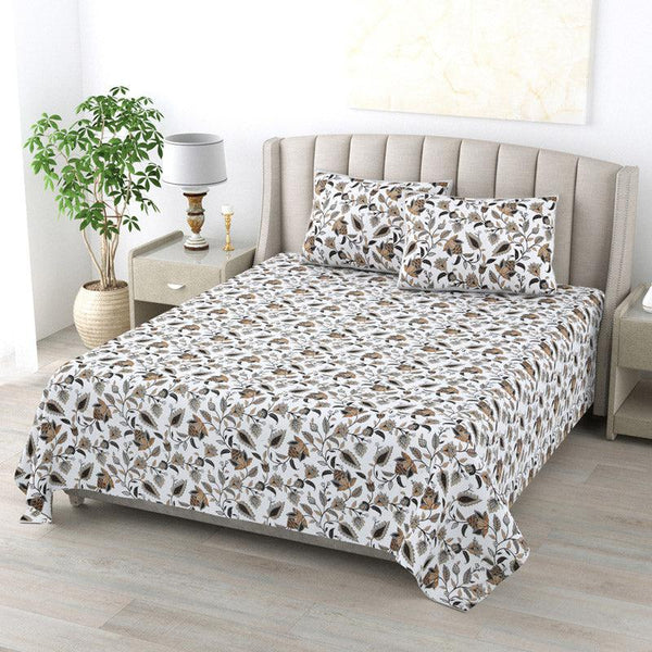 Buy Shannon Floral Bedsheet - Brown Bedsheets from Vaaree