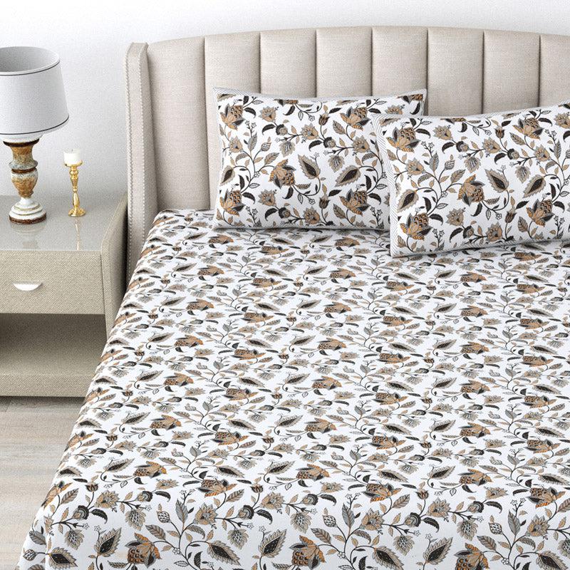 Buy Shannon Floral Bedsheet - Brown Bedsheets from Vaaree