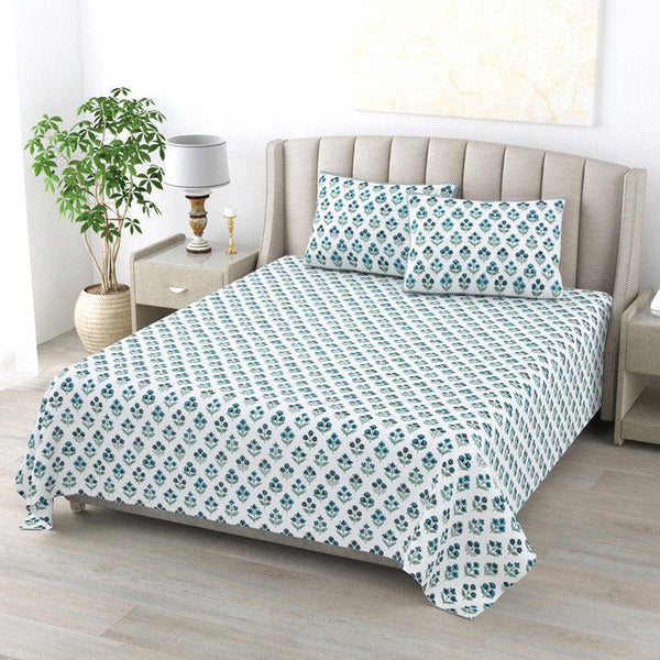 Buy Shirley Floral Bedsheet - Blue Bedsheets from Vaaree