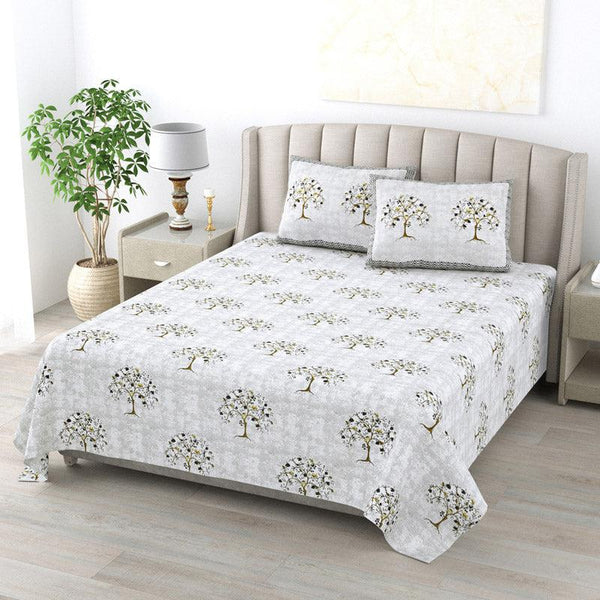 Buy Serenity Orchard Bedsheet - Grey Bedsheets from Vaaree