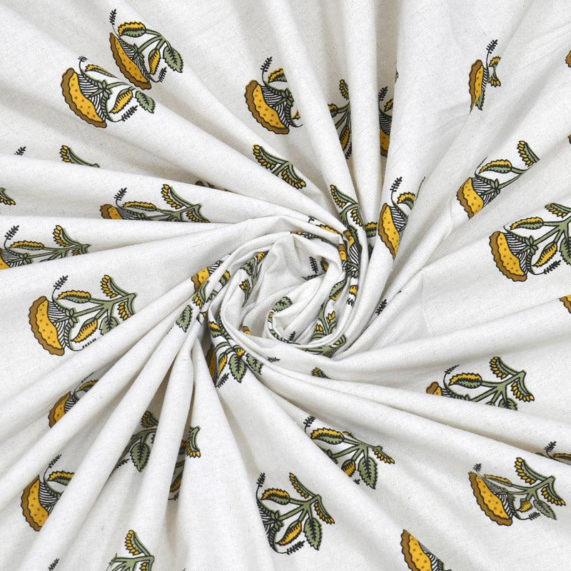 Buy Sherry Floral Bedsheet - White & Beige Bedsheets from Vaaree