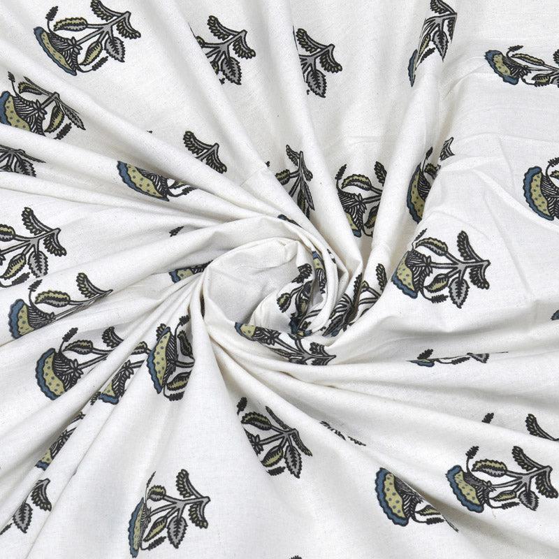 Buy Sherry Floral Bedsheet - White & Grey Bedsheets from Vaaree