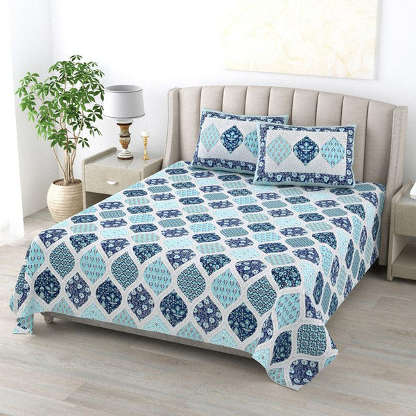 Buy Sapphie Ethnic Bedsheet - Blue Bedsheets from Vaaree