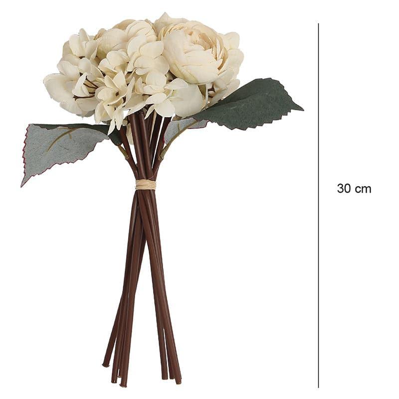 Buy Faux Peonia Floral Bunch - White Artificial Flowers from Vaaree