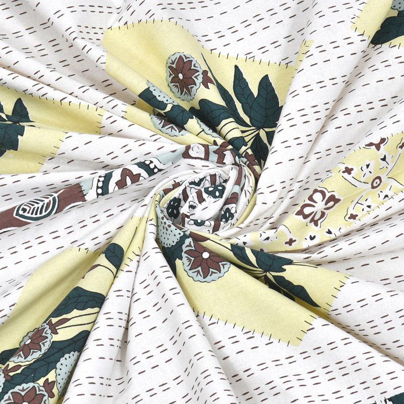 Buy Jaliz Floral Bedsheet - White & Grey Bedsheets from Vaaree