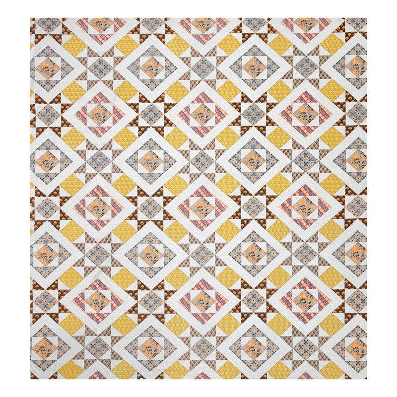 Buy Avalon Geometric Bedsheet - Yellow & Brown Bedsheets from Vaaree