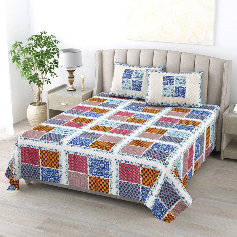 Buy Lana Geometric Bedsheet - Blue Bedsheets from Vaaree