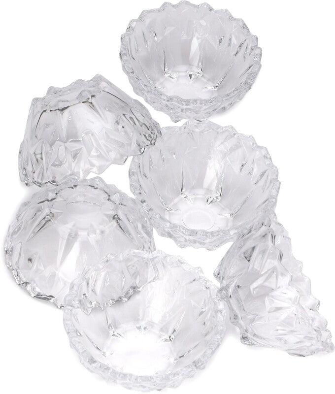 Bowl - Daisy Glass Dessert Bowl (200 ML) - Set Of Six