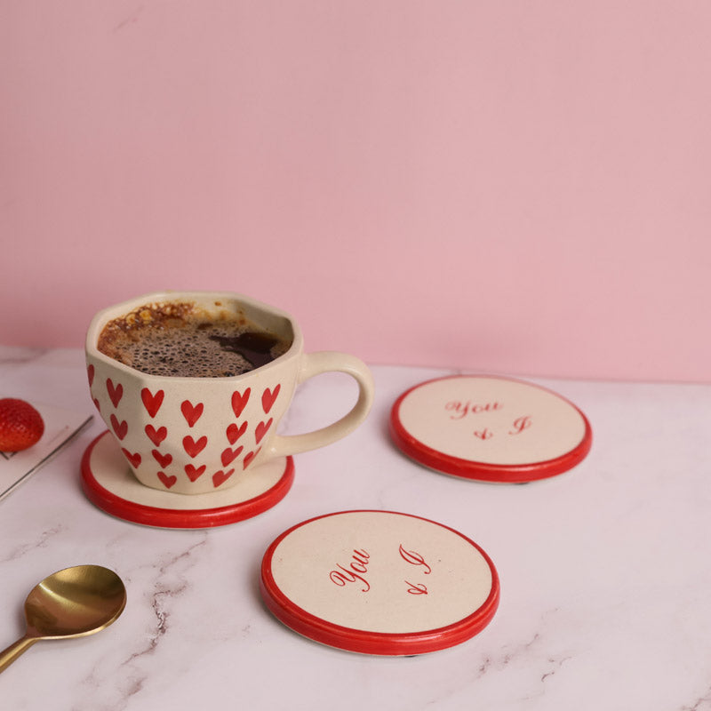 Buy Heart Haily Cup & Coaster - Two Piece Set Mug & Tea Cup from Vaaree