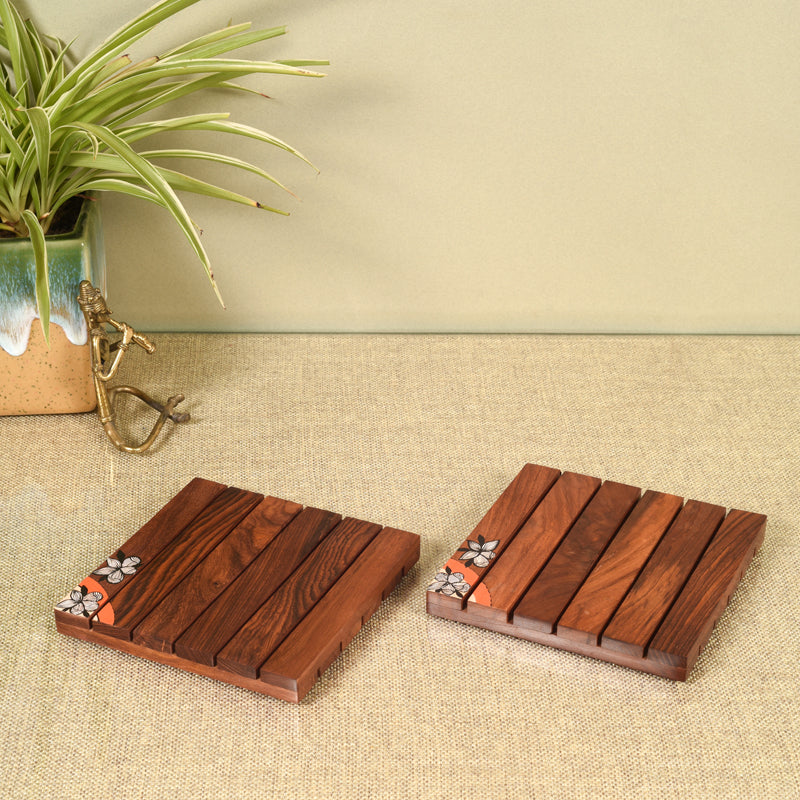 Coaster - Minerva Wooden Coaster - Set Of Two