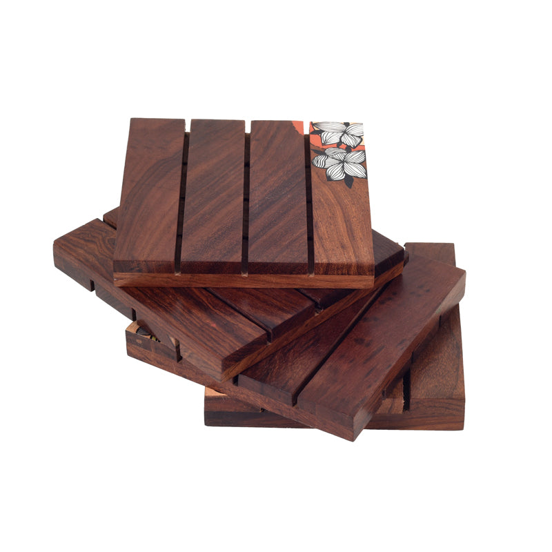 Coaster - Jasmina Wooden Coaster - Set Of Four