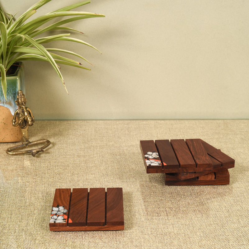 Coaster - Jasmina Wooden Coaster - Set Of Four