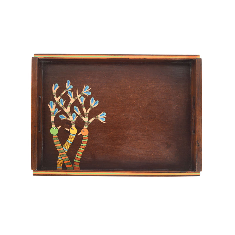 Buy Chirpy Birdies Handcrafted Serving Tray Serving Tray from Vaaree