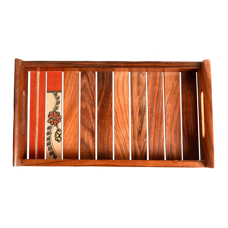 Buy Gala Handpainted Sheesham Wood Serving Tray Serving Tray from Vaaree