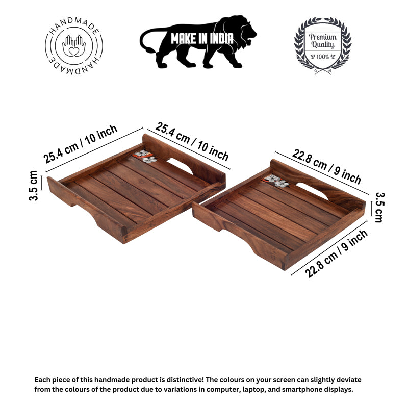 Buy Ploomia Rosewood Serving Tray Serving Tray from Vaaree