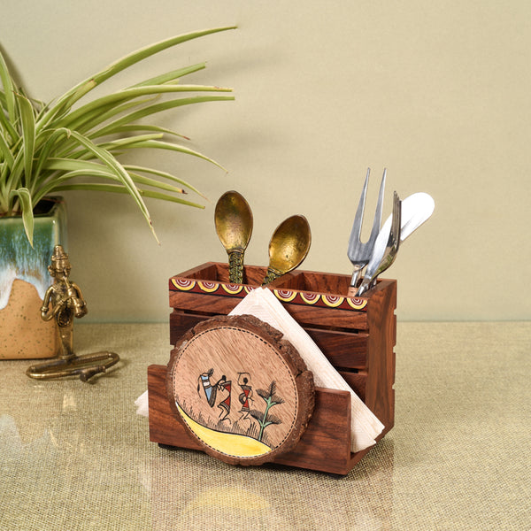 Cutlery Stand - Warli Wale Cutlery Holder