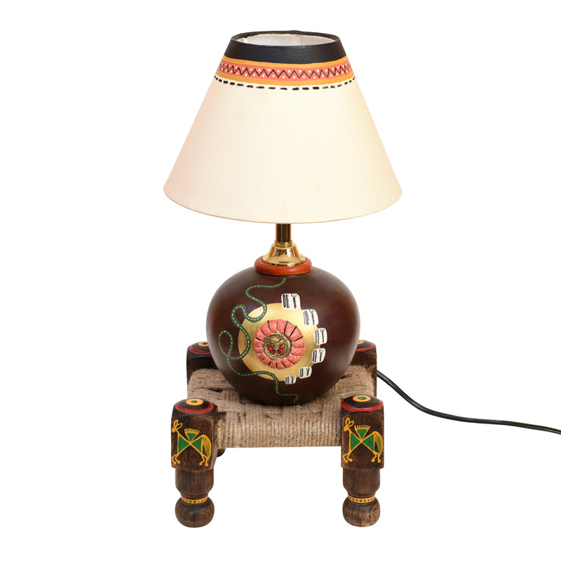 Table Lamp - Earthen Table Lamp With Manji