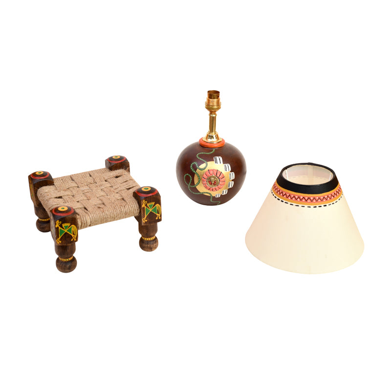 Table Lamp - Earthen Table Lamp With Manji