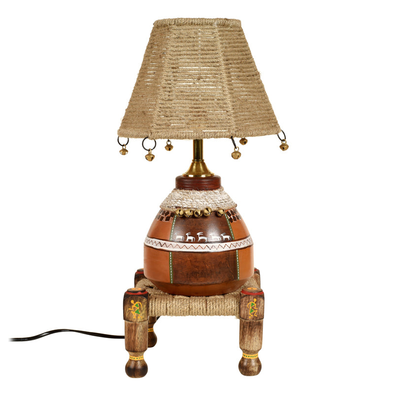 Table Lamp - Giva Hand Knitted Jute Lamp With Manji