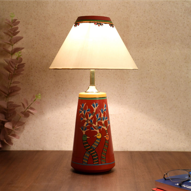 Buy Birdo Chirp Terracotta Table Lamp Table Lamp from Vaaree