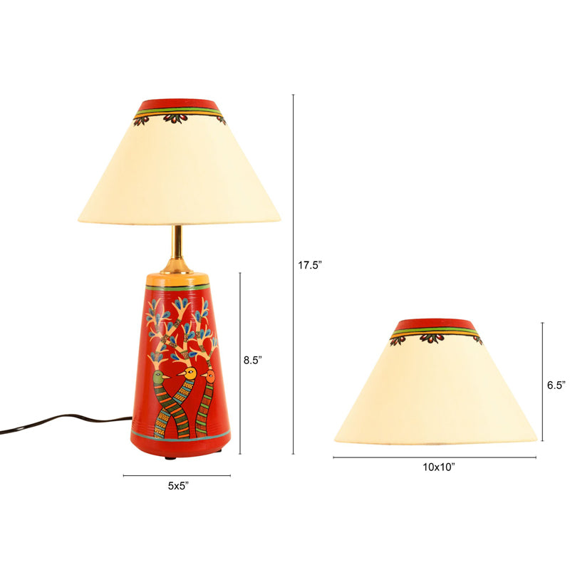 Buy Birdo Chirp Terracotta Table Lamp Table Lamp from Vaaree