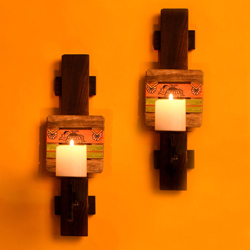 Buy Anvi Wall Candle Stand - Set Of Two Tea Light Candle Holders from Vaaree