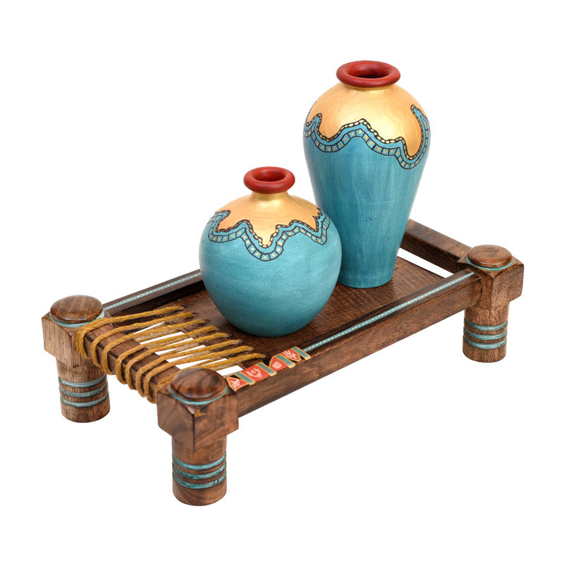 Buy Malini Vase & Mini Charpai - Three Piece Set Vase from Vaaree