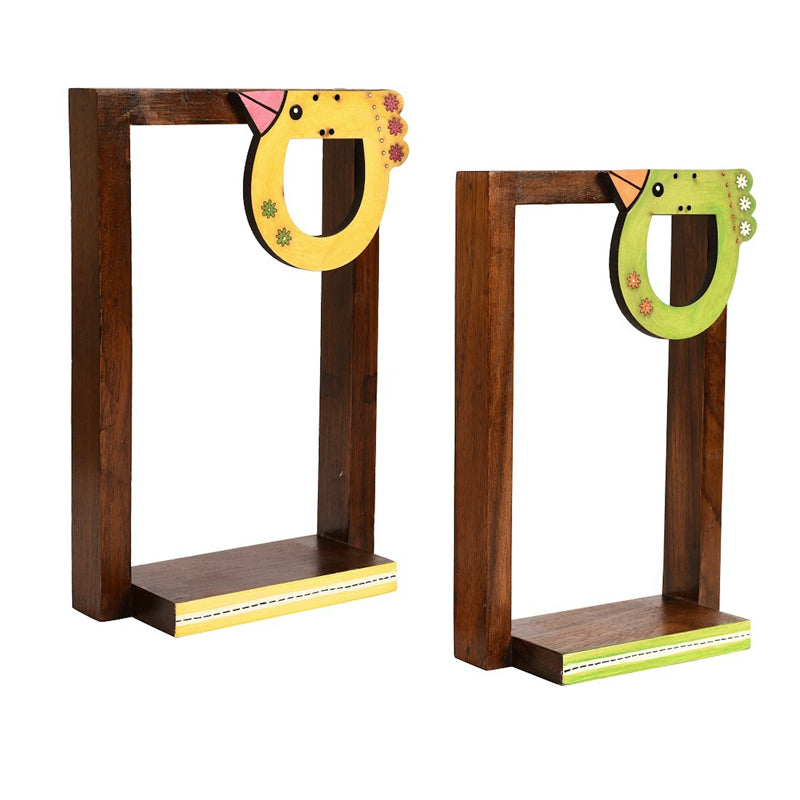 Shelves - Klava Bubbly Chidiya Handcrafted Wall Shelf - Set Of Two