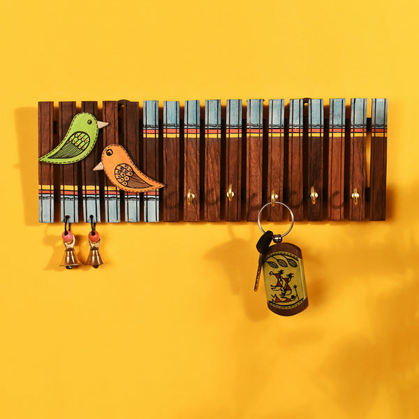 Hooks & Key Holders - Chirp Charm Handcrafted Wooden Key Holder