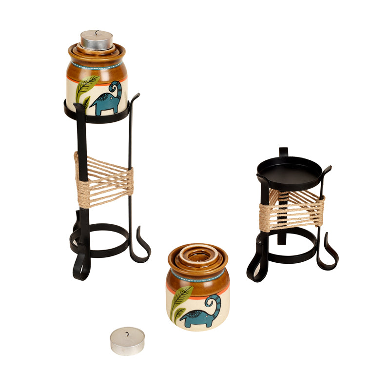 Buy Hima Tealight Candle Holder With Jar Candle Holders from Vaaree