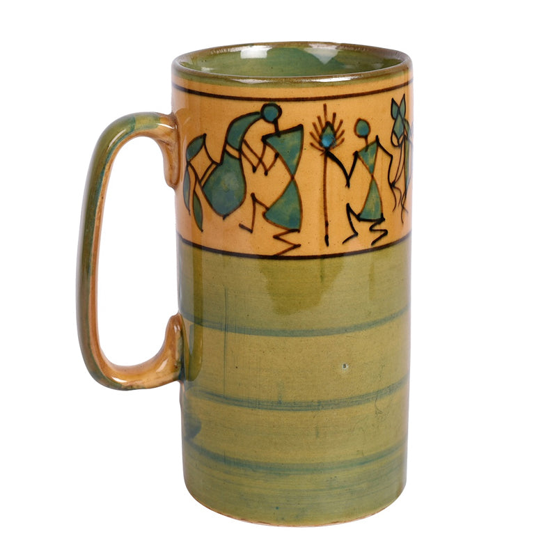 Buy Warli Sip Ceramic Mug (300 ML) - Set Of Two Mug & Tea Cup from Vaaree